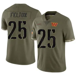 Youth Demetric Felton Washington Commanders No.25 Limited 2022 Salute To Service Jersey - Olive