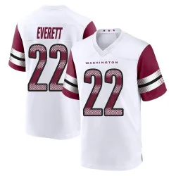 Youth Deshazor Everett Washington Commanders No.22 Game Jersey - White
