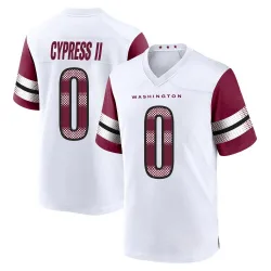 Youth Fentrell Cypress II Washington Commanders No.0 Game Jersey - White