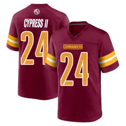 Youth Fentrell Cypress II Washington Commanders No.24 Game Burgundy Jersey