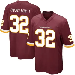 Youth Jacory Croskey-Merritt Washington Commanders No.32 Game Burgundy Team Color Jersey