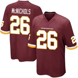 Youth Jeremy McNichols Washington Commanders No.26 Game Burgundy Team Color Jersey