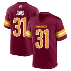 Youth Jonathan Jones Washington Commanders No.31 Game Burgundy Jersey