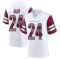 Youth Kazmeir Allen Washington Commanders No.24 Game Jersey - White