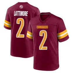 Youth Marshon Lattimore Washington Commanders No.2 Game Burgundy Jersey