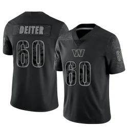 Youth Michael Deiter Washington Commanders No.60 Limited Reflective Jersey - Black