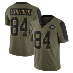 Youth Mike Strachan Washington Commanders No.84 Limited 2021 Salute To Service Jersey - Olive