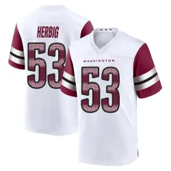 Youth Nate Herbig Washington Commanders No.53 Game Jersey - White