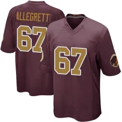 Youth Nick Allegretti Washington Commanders No.67 Game Burgundy Alternate Jersey