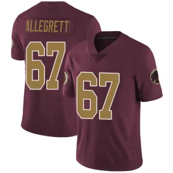 Youth Nick Allegretti Washington Commanders No.67 Limited Burgundy Alternate Vapor Untouchable Jersey