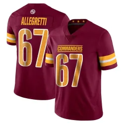 Youth Nick Allegretti Washington Commanders No.67 Limited Vapor Burgundy Jersey