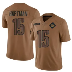 Youth Sam Hartman Washington Commanders No.15 Limited 2023 Salute To Service Jersey - Brown