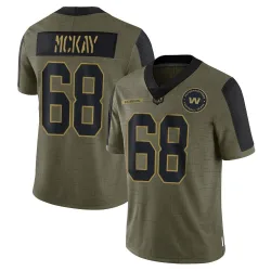 Youth Timothy McKay Washington Commanders No.68 Limited 2021 Salute To Service Jersey - Olive