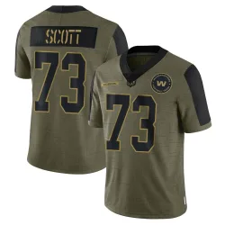 Youth Trent Scott Washington Commanders No.73 Limited 2021 Salute To Service Jersey - Olive